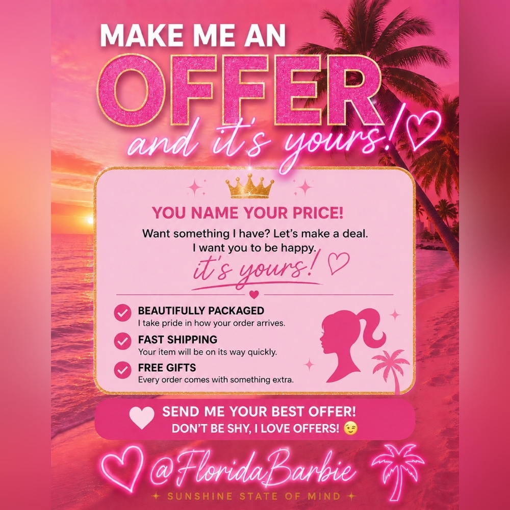 Pink Colorful Promotional Barbiecore Summer Make Offer Its Yours Graphic